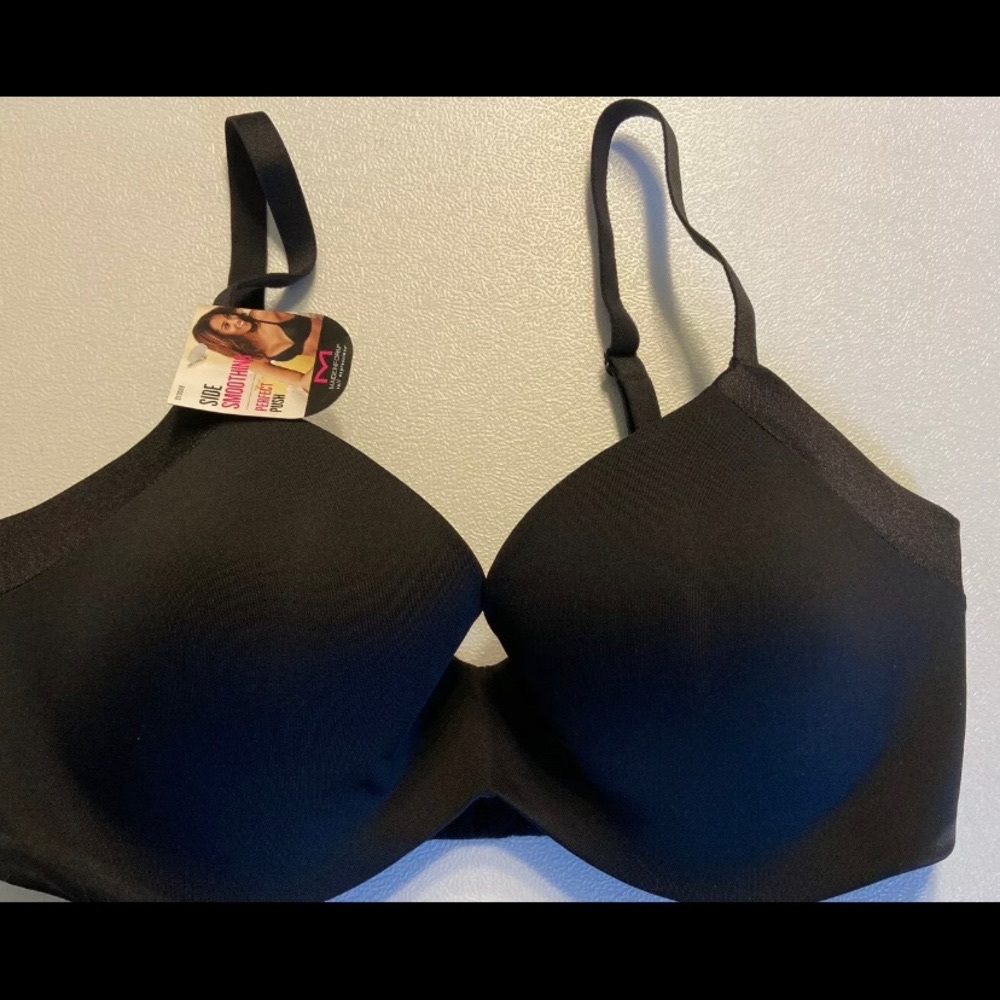 Maidenform 36DD push up smoothing black bra NWT